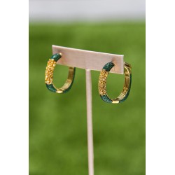 Green & Gold Square Hoop