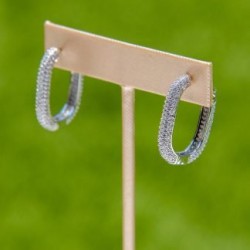 Silver Square Hoop