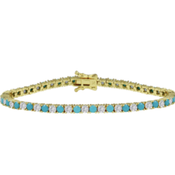Diamond Turquoise Tennis Bracelet
