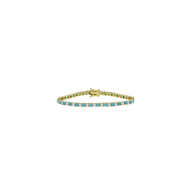 Diamond Turquoise Tennis Bracelet