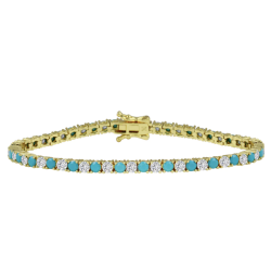 Diamond Turquoise Tennis Bracelet