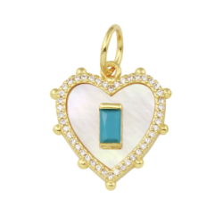 MOP Stone Heart Charm