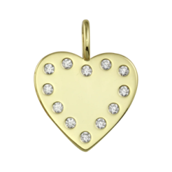 White Stones Heart Charm