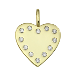 White Stones Heart Charm