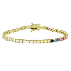 Half Rainbow Tennis Bracelet