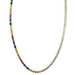 Half Rainbow Tennis Necklace