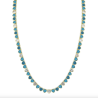 Turquoise Bezel Heart Tennis Necklace