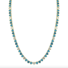 Turquoise Bezel Heart Tennis Necklace
