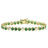 Emerald Bezel Heart Tennis Bracelet