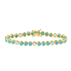 Bezel heart Turquoise Bracelet