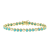 Bezel heart Turquoise Bracelet