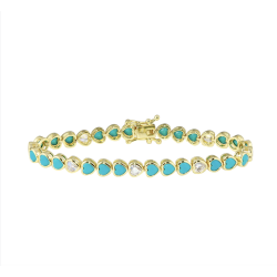 Bezel heart Turquoise Bracelet
