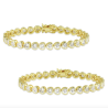 Bezel Heart White Tennis Bracelet