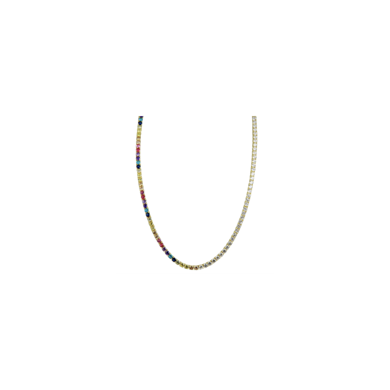 Half Rainbow Tennis Necklace