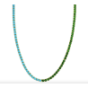 Half Turquoise Half Emerald Tennis Necklace