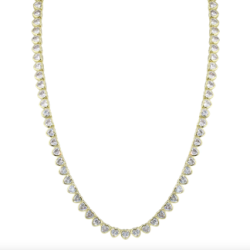 Bezel Heart Tennis Necklace