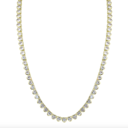 Bezel Heart Tennis Necklace