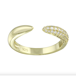 Solid and Pave Claw Ring