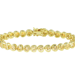 Yellow Bezel Heart Tennis Bracelet