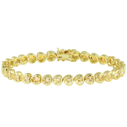 Yellow Bezel Heart Tennis Bracelet