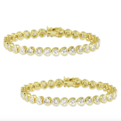 Bezel Heart White Tennis Bracelet