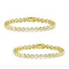 Bezel Heart White Tennis Bracelet