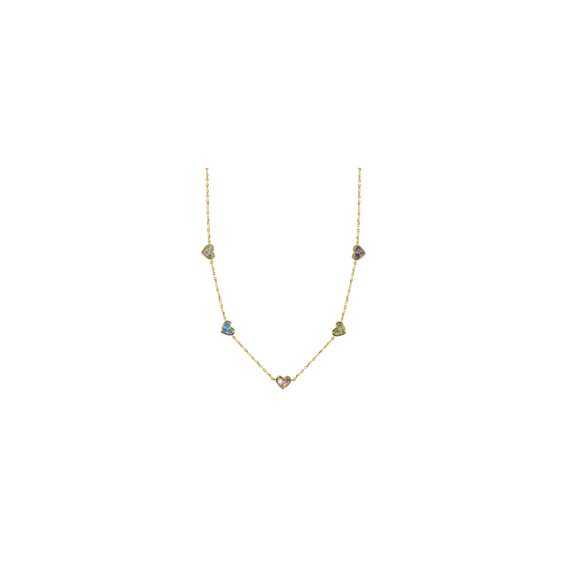 Pastel Multi Heart Necklace