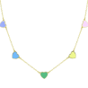 Multi Stone Rainbow Heart Necklace