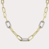 Pave Link Paperclip Necklace