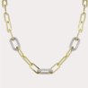 Pave Link Paperclip Necklace