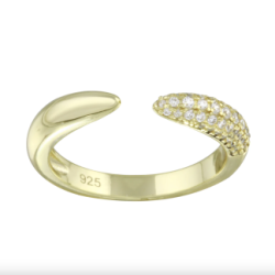 Solid and Pave Claw Ring