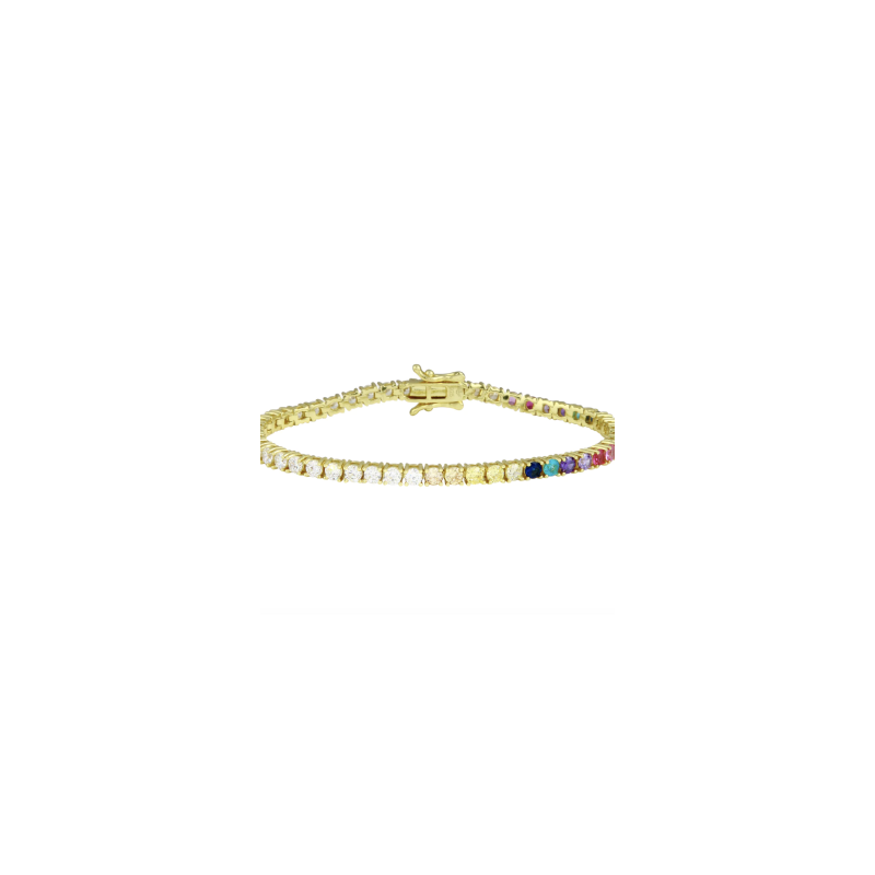 Half Rainbow Tennis Bracelet